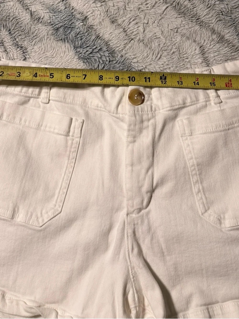 Anthropologie White High-Rise Jean Shorts - Picture 7 of 9